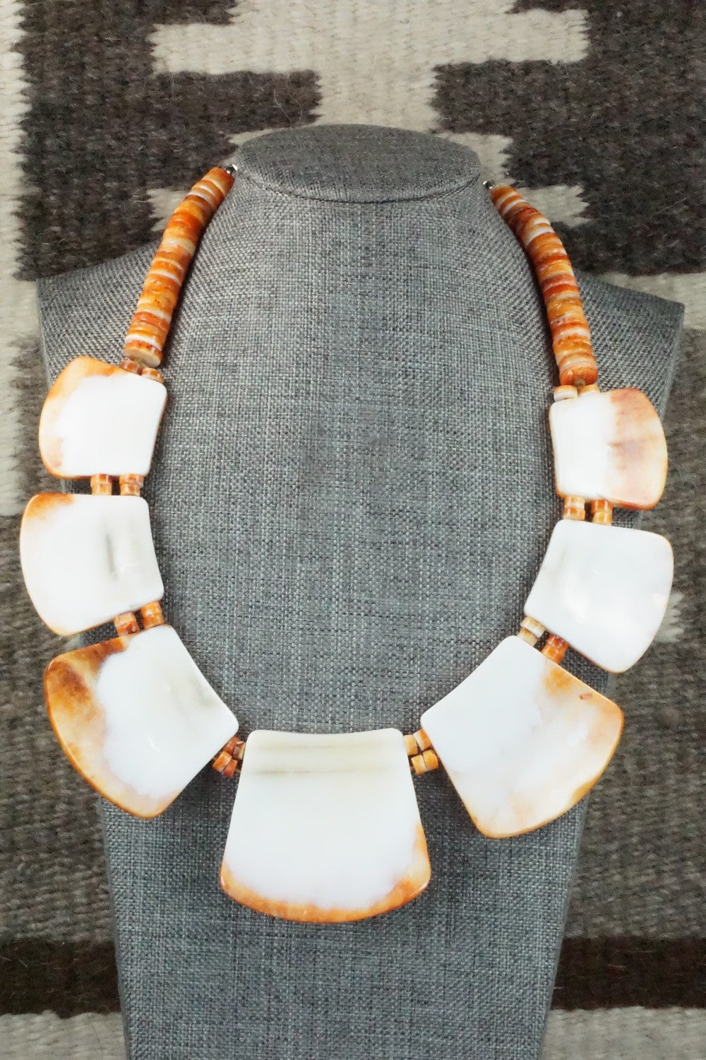 Spiny Oyster and Turquoise Necklace - Joe Garcia