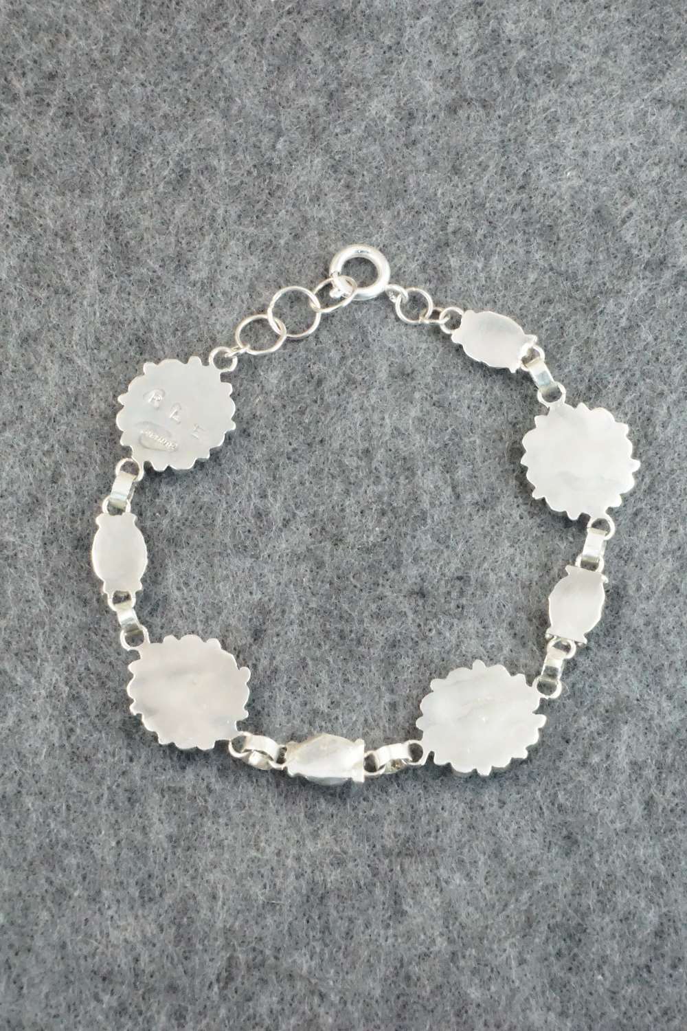 Turquoise & Sterling Silver Link Bracelet - Lorena Edaakie