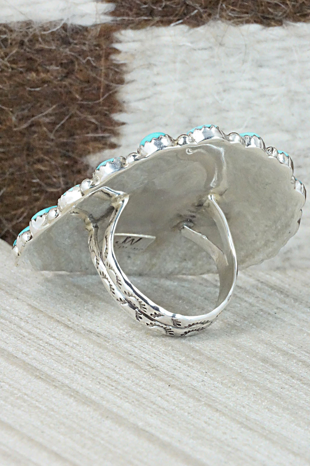 Turquoise and Sterling Silver Ring - Justina Wilson - Size 9