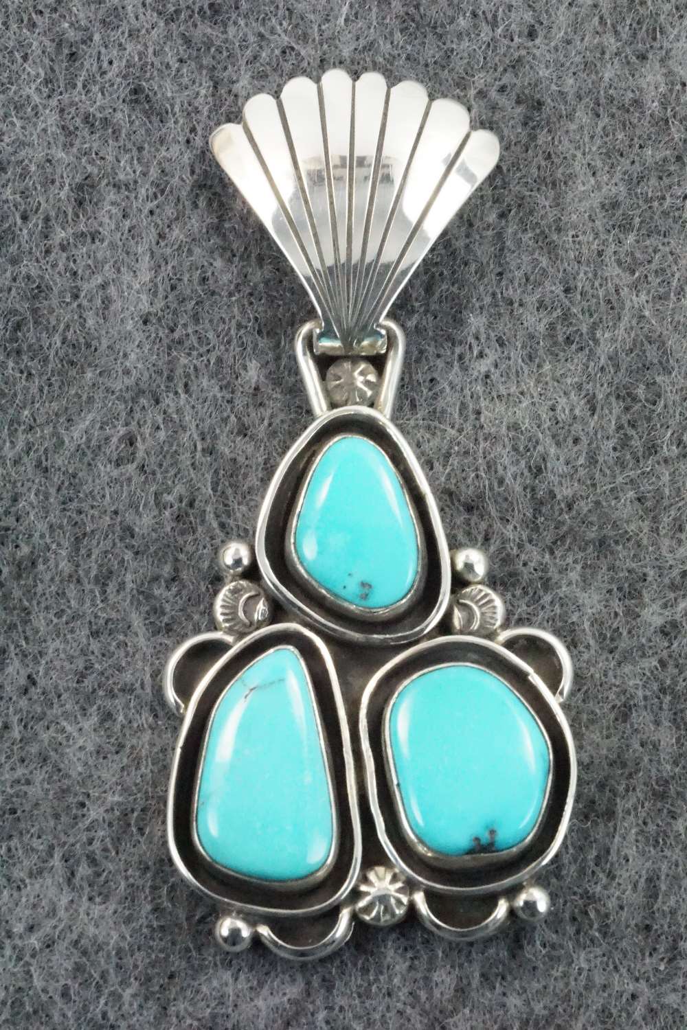 Turquoise & Sterling Silver Pendant - Roger Lewis