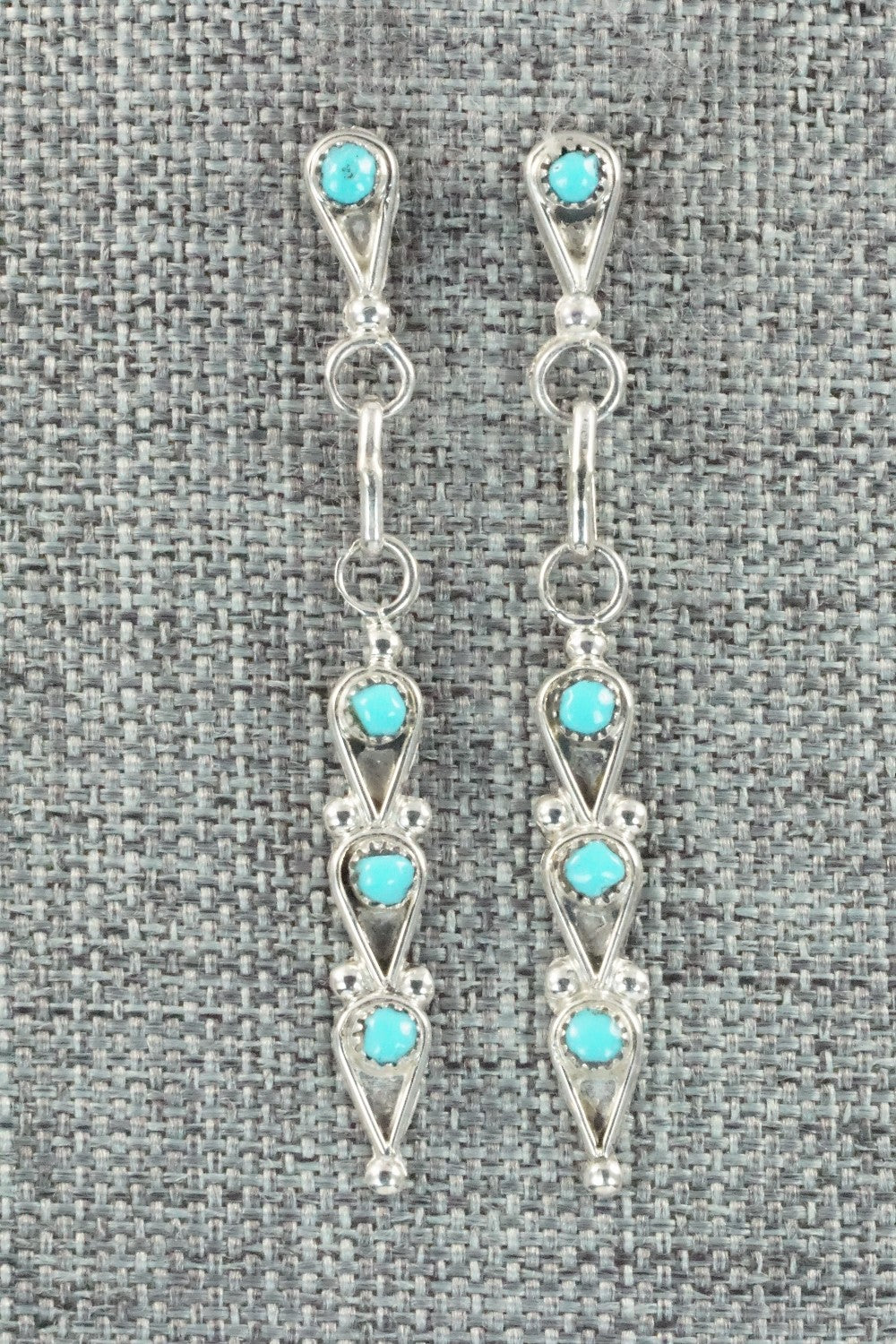 Turquoise & Sterling Silver Earrings - Ada Bowannie