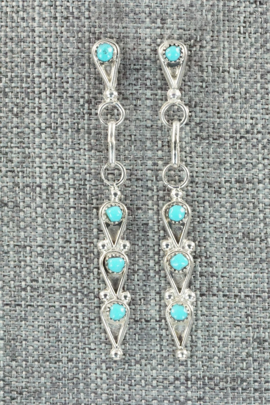 Turquoise & Sterling Silver Earrings - Ada Bowannie