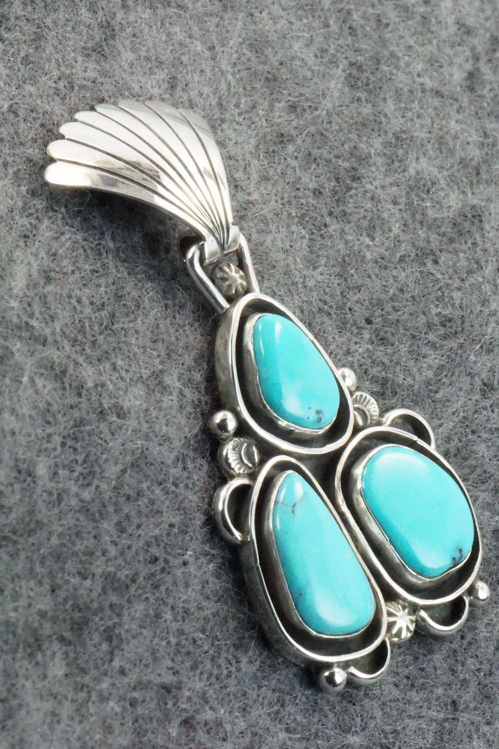 Turquoise & Sterling Silver Pendant - Roger Lewis