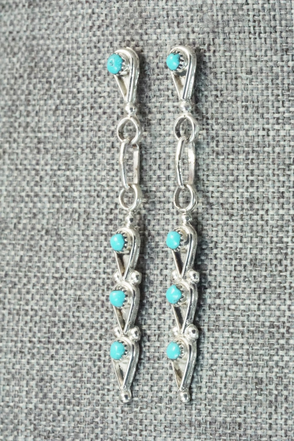 Turquoise & Sterling Silver Earrings - Ada Bowannie