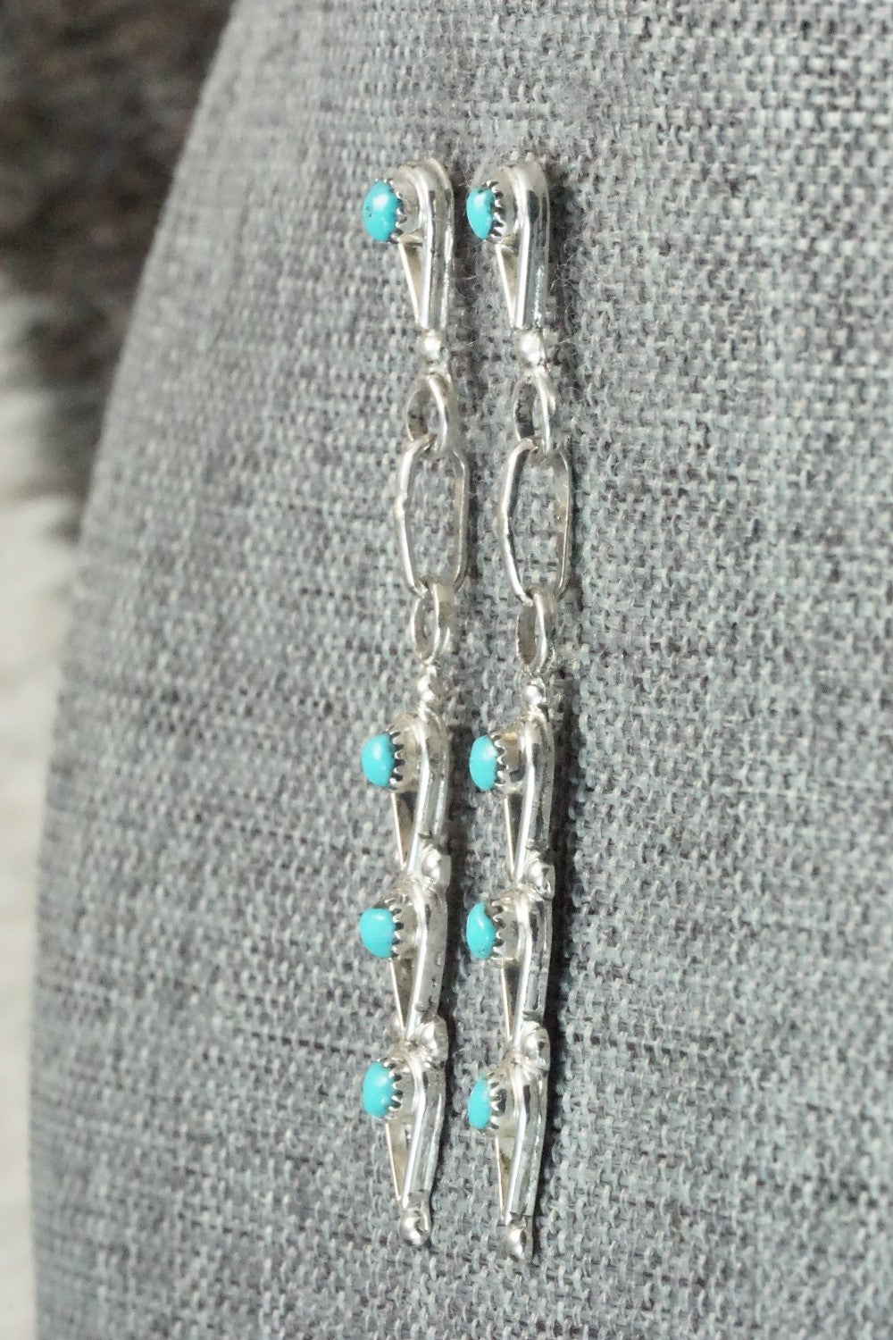 Turquoise & Sterling Silver Earrings - Ada Bowannie