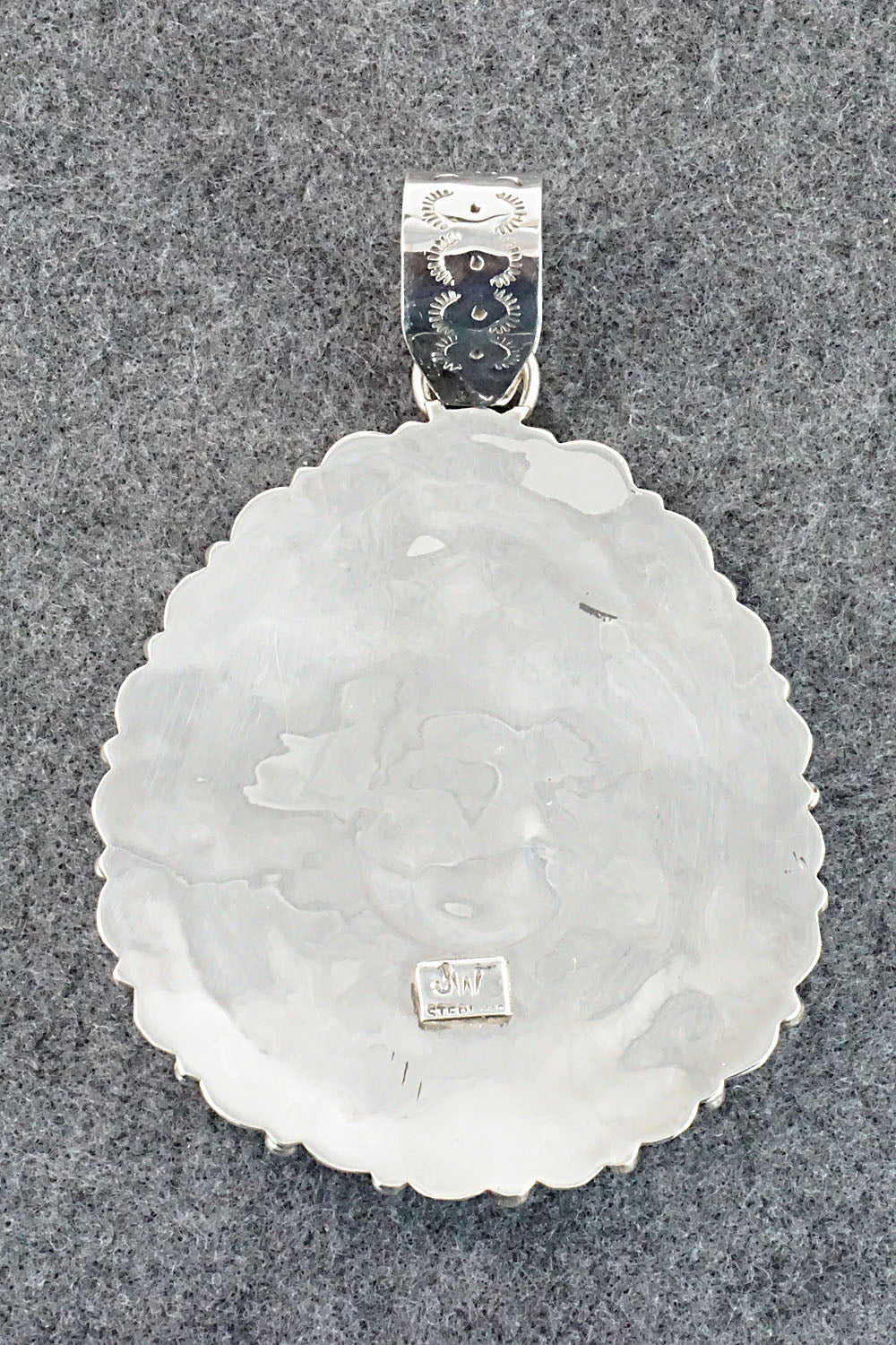 Turquoise, Spiny Oyster & Sterling Silver Pendant - Justina Wilson