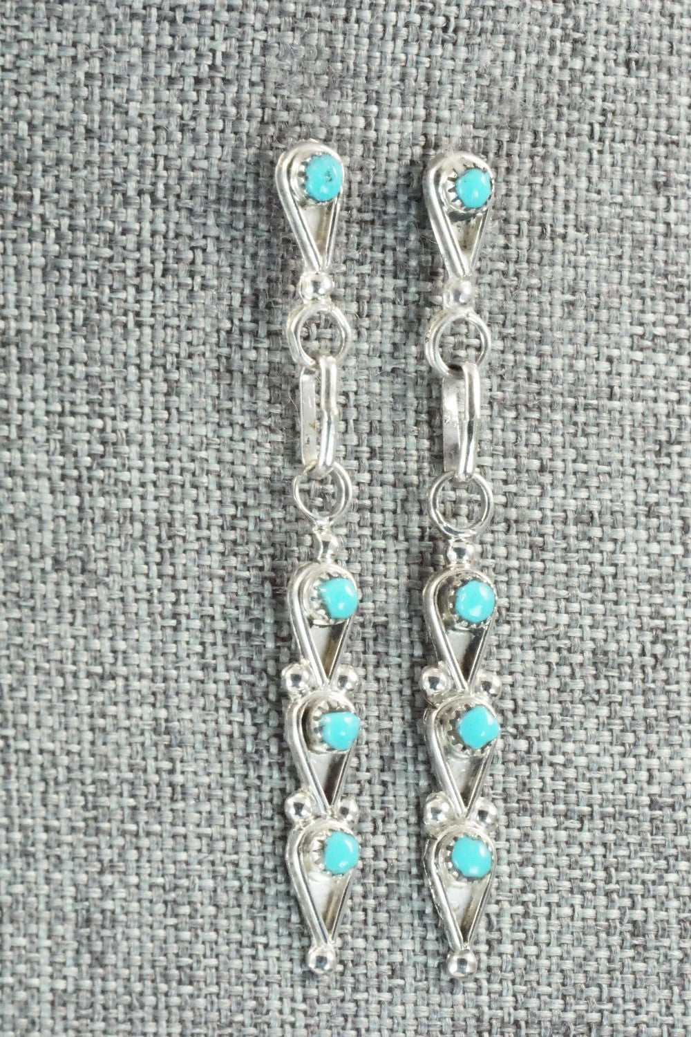Turquoise & Sterling Silver Earrings - Ada Bowannie