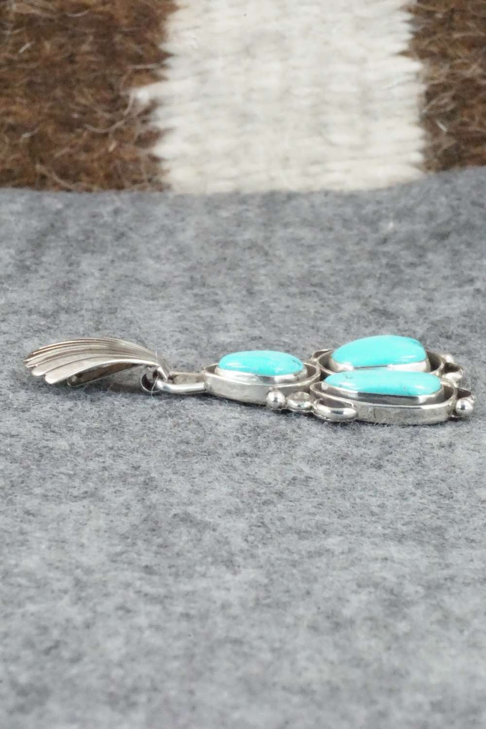 Turquoise & Sterling Silver Pendant - Roger Lewis