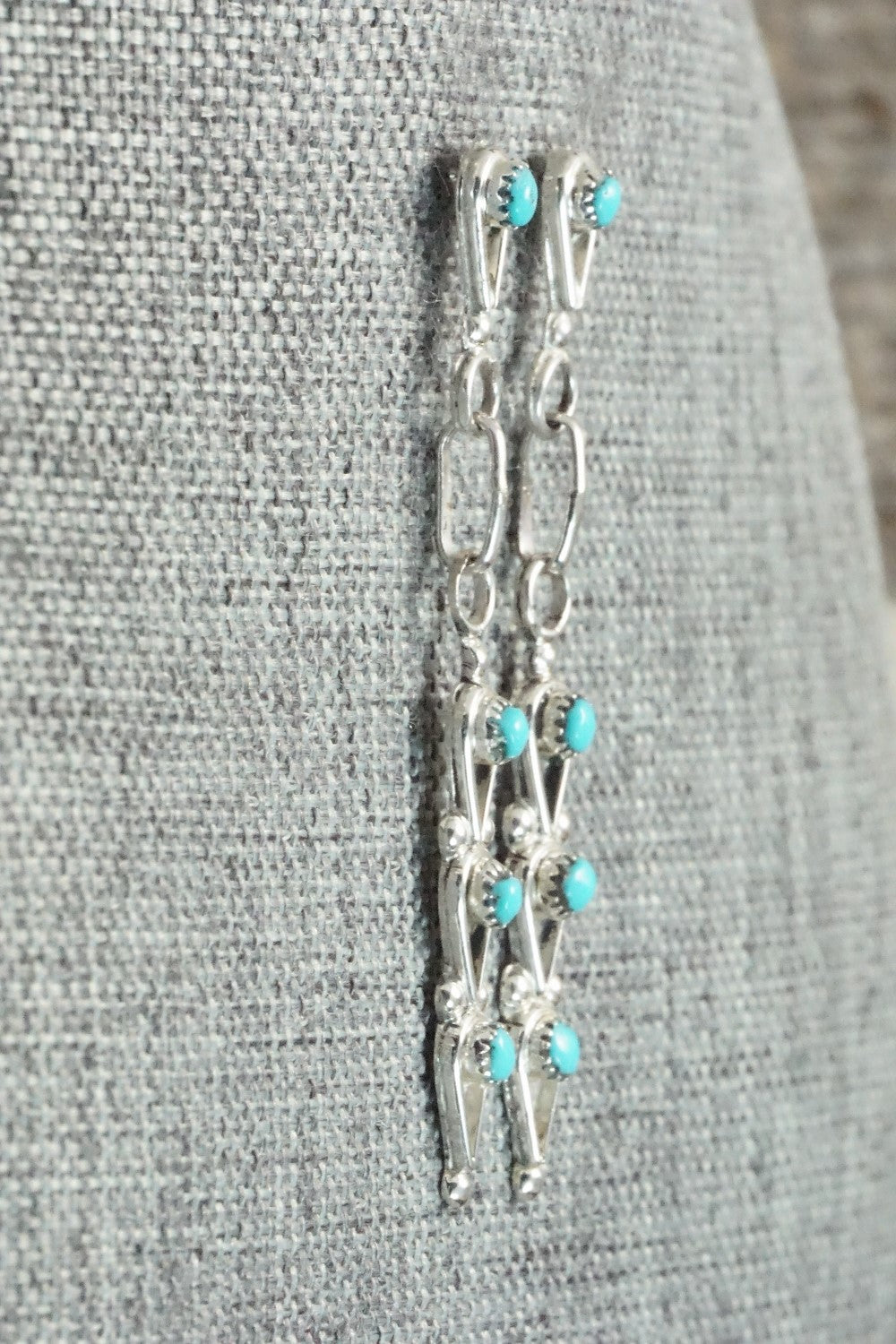 Turquoise & Sterling Silver Earrings - Ada Bowannie