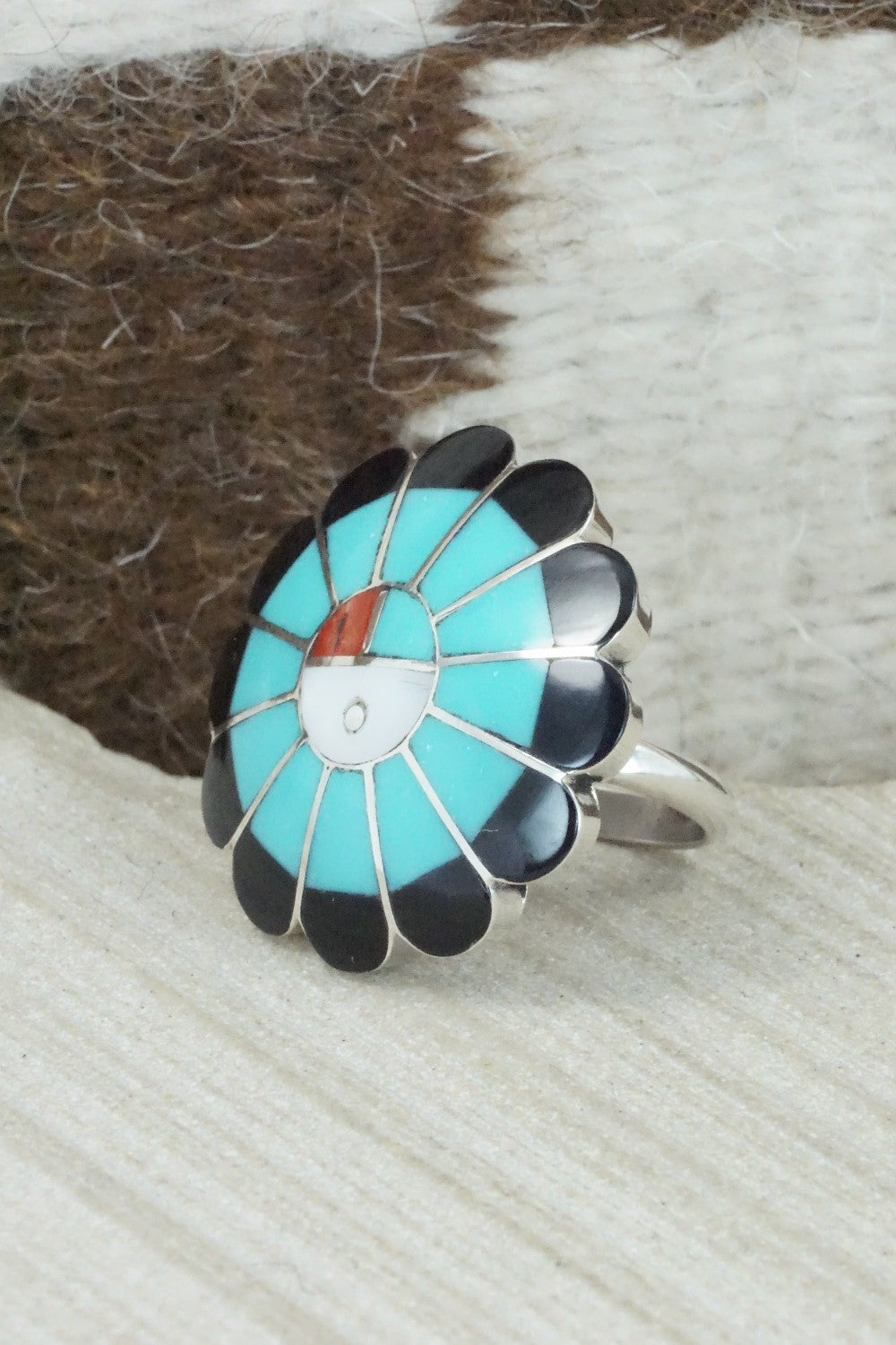Multi Stone & Sterling Silver Ring - Denise Siutza - Size 7