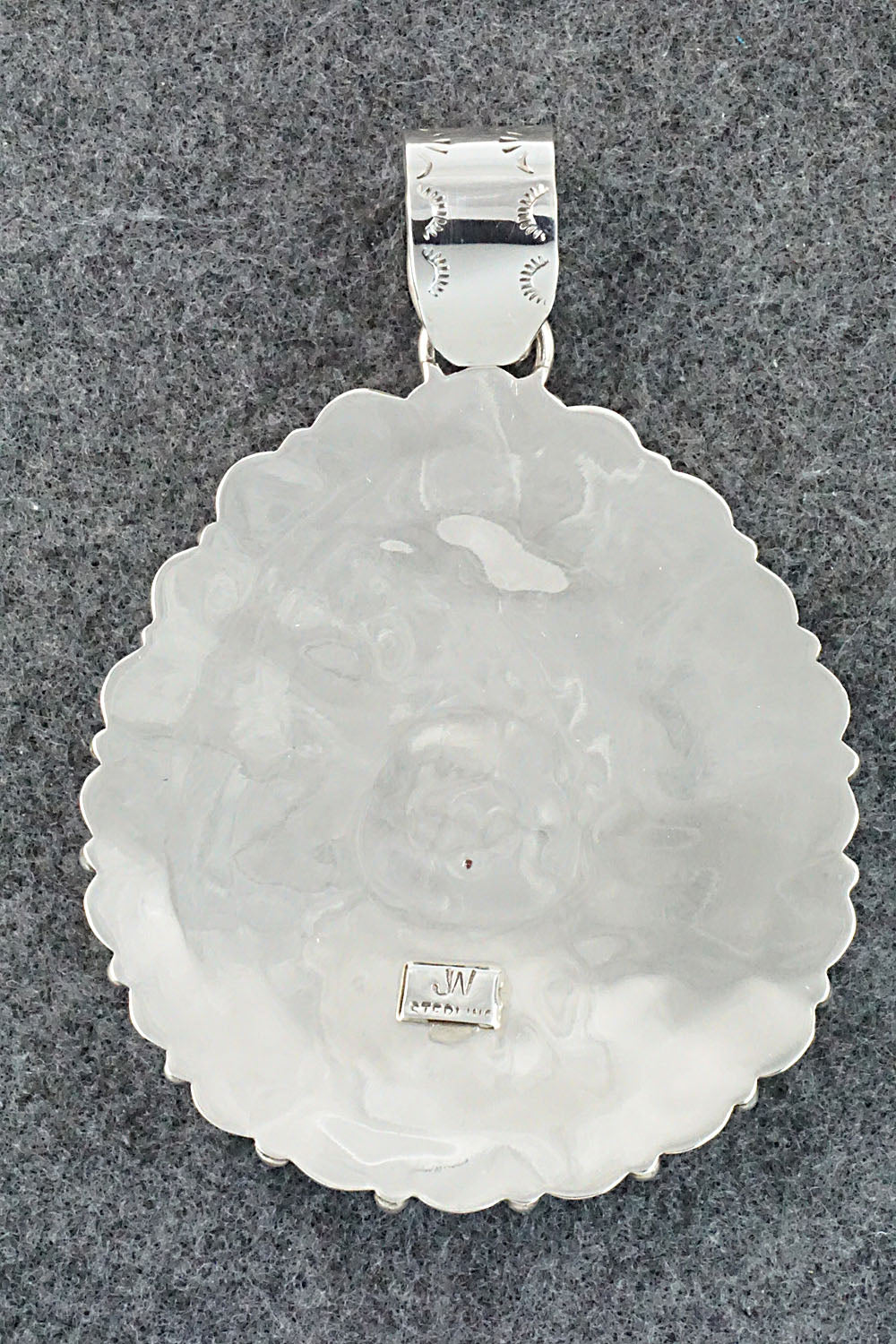 Turquoise, Spiny Oyster & Sterling Silver Pendant - Justina Wilson