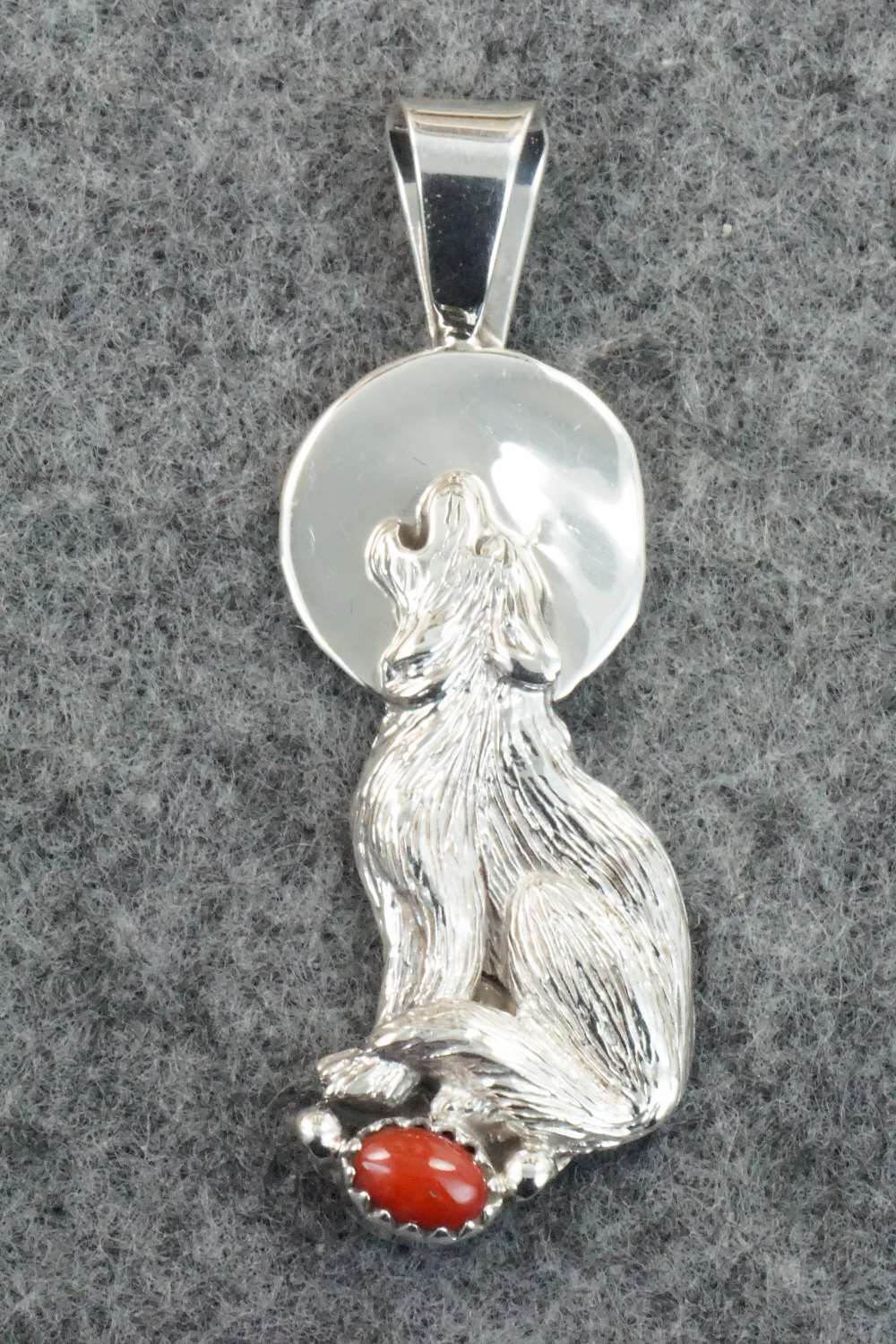Coral & Sterling Silver Pendant - Roger Pino