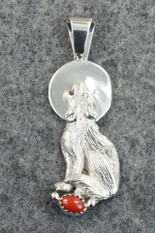 Coral & Sterling Silver Pendant - Roger Pino