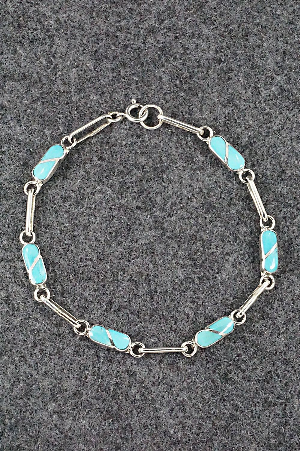Turquoise & Sterling Silver Link Bracelet - Gina Dosedo