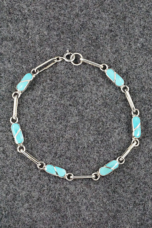 Turquoise & Sterling Silver Link Bracelet - Gina Dosedo