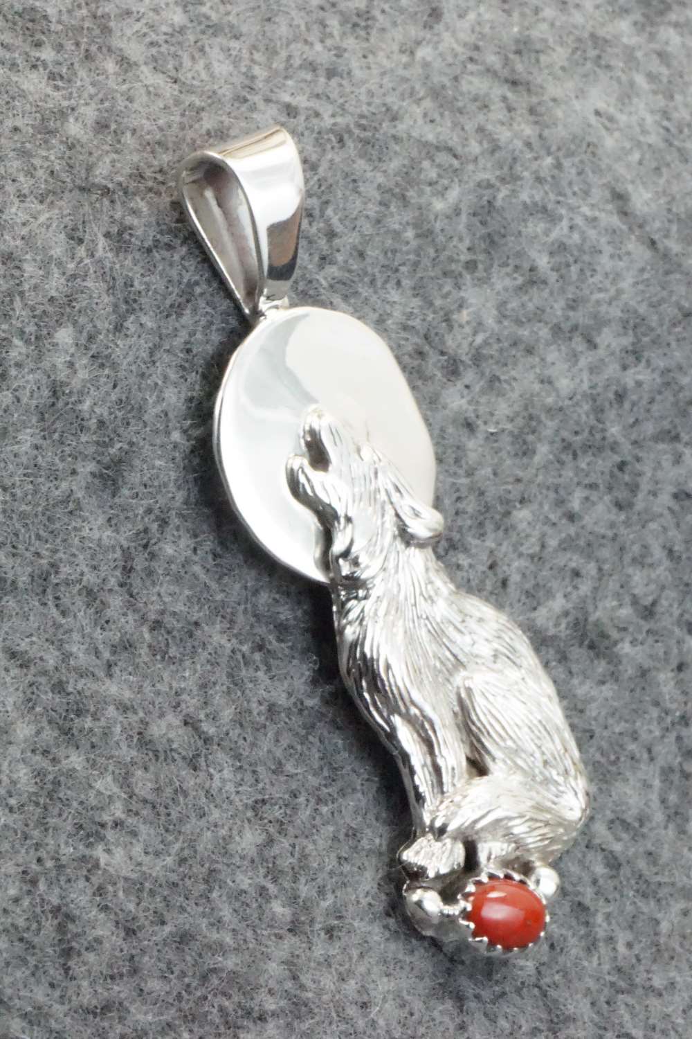 Coral & Sterling Silver Pendant - Roger Pino