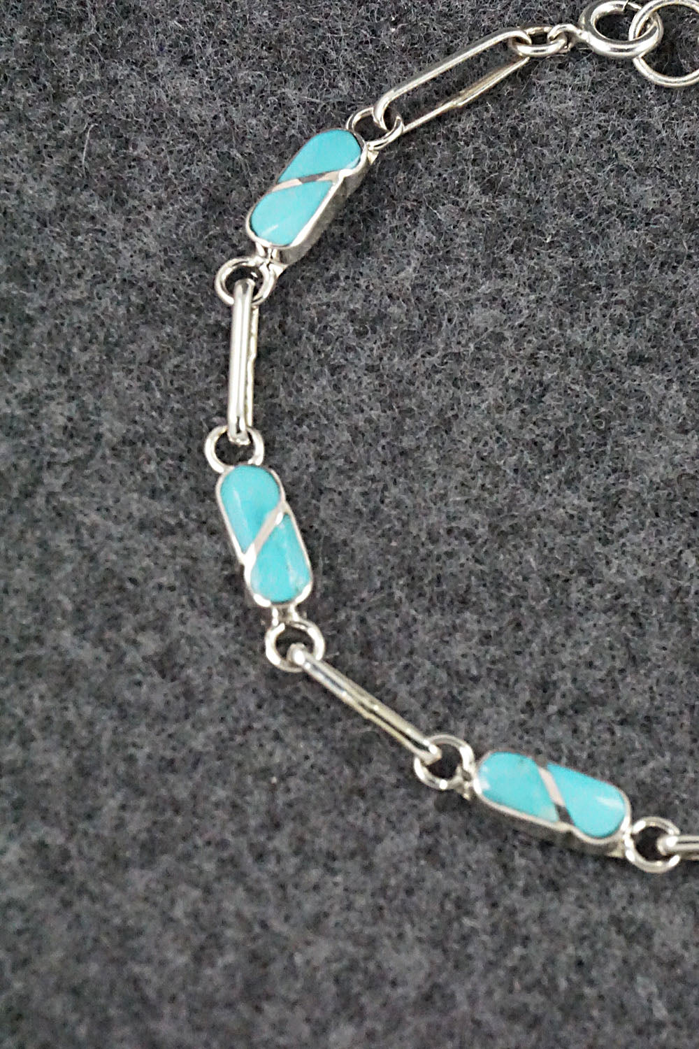 Turquoise & Sterling Silver Link Bracelet - Gina Dosedo