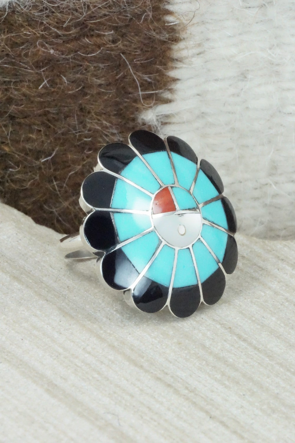 Multi Stone & Sterling Silver Ring - Denise Siutza - Size 6.75