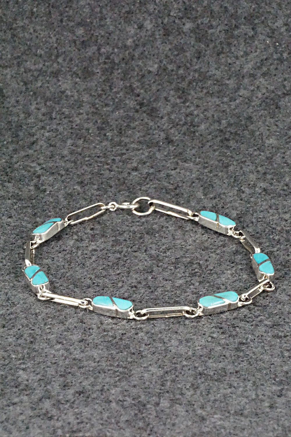 Turquoise & Sterling Silver Link Bracelet - Gina Dosedo