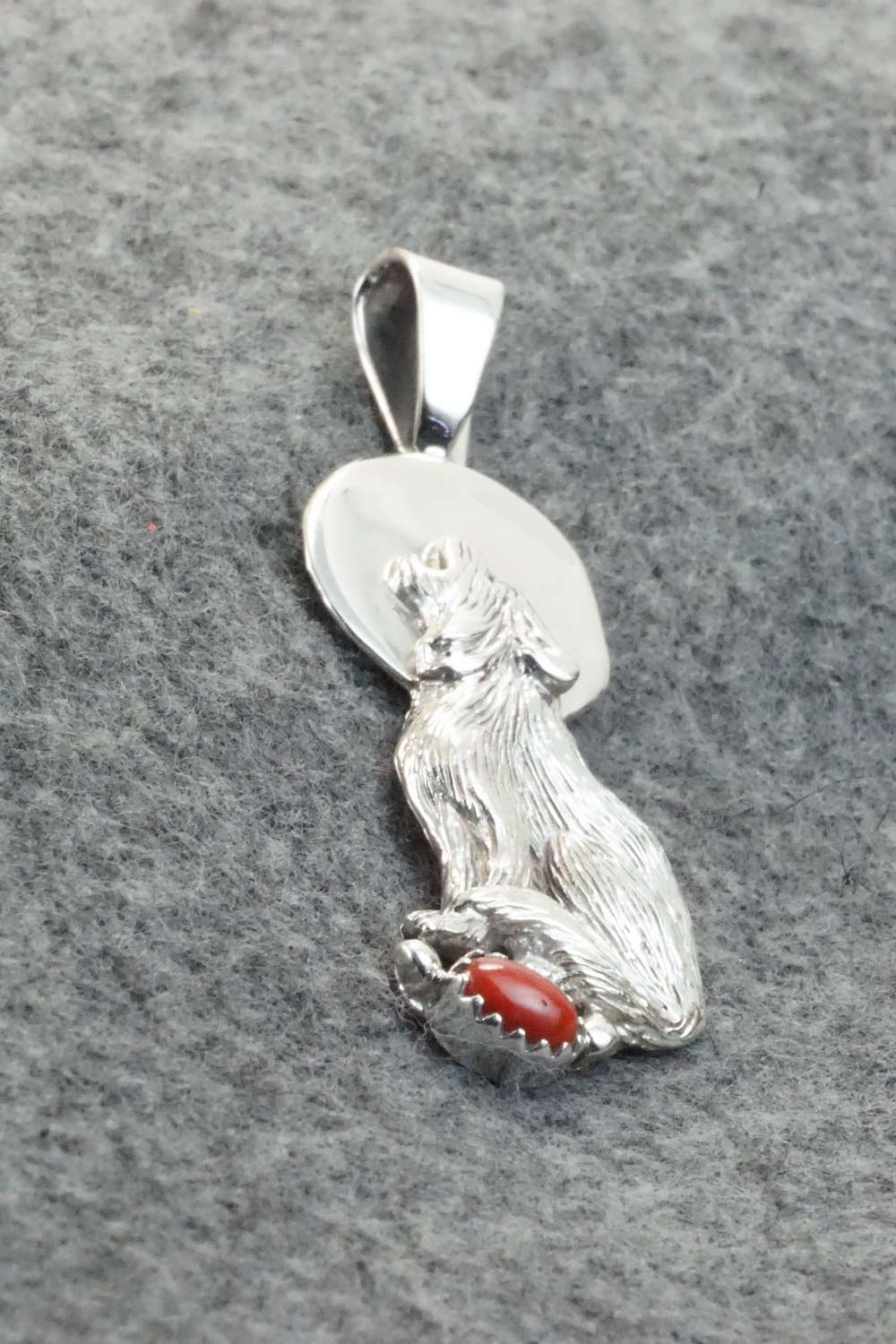 Coral & Sterling Silver Pendant - Roger Pino