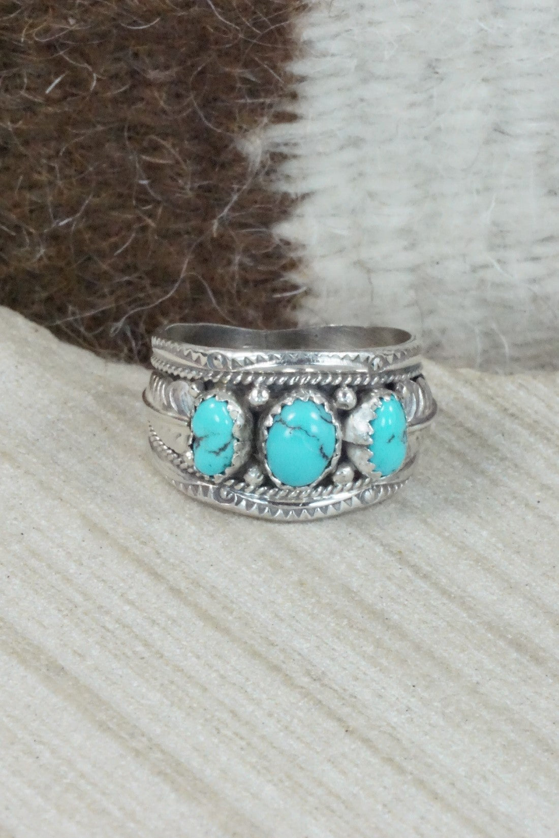 Turquoise Sterling Silver Ring - Betty Begay - Size 10.25