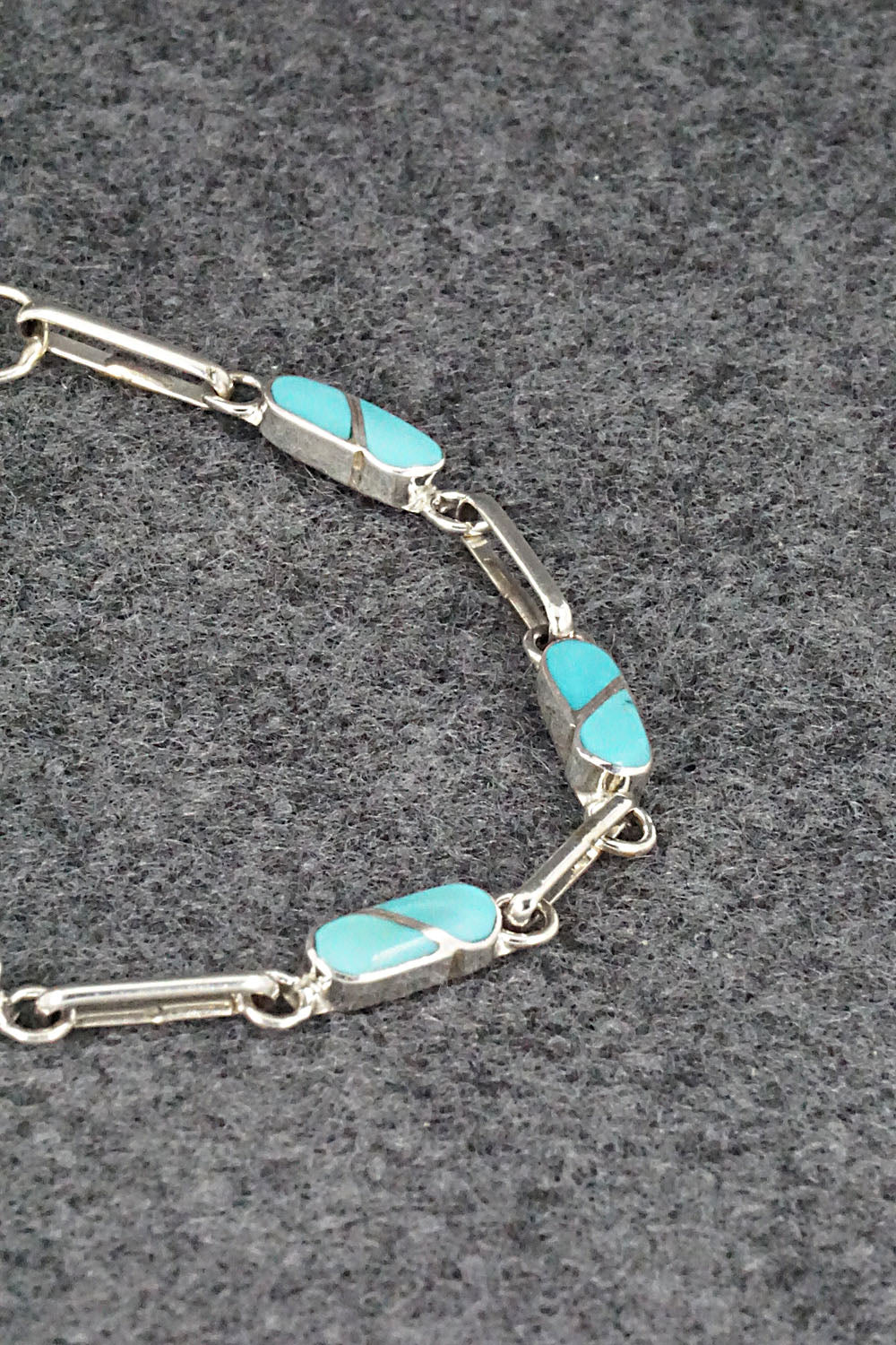 Turquoise & Sterling Silver Link Bracelet - Gina Dosedo
