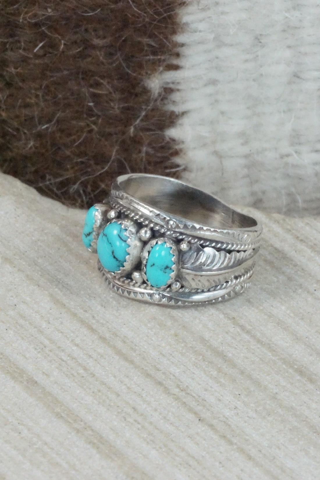 Turquoise Sterling Silver Ring - Betty Begay - Size 10.25