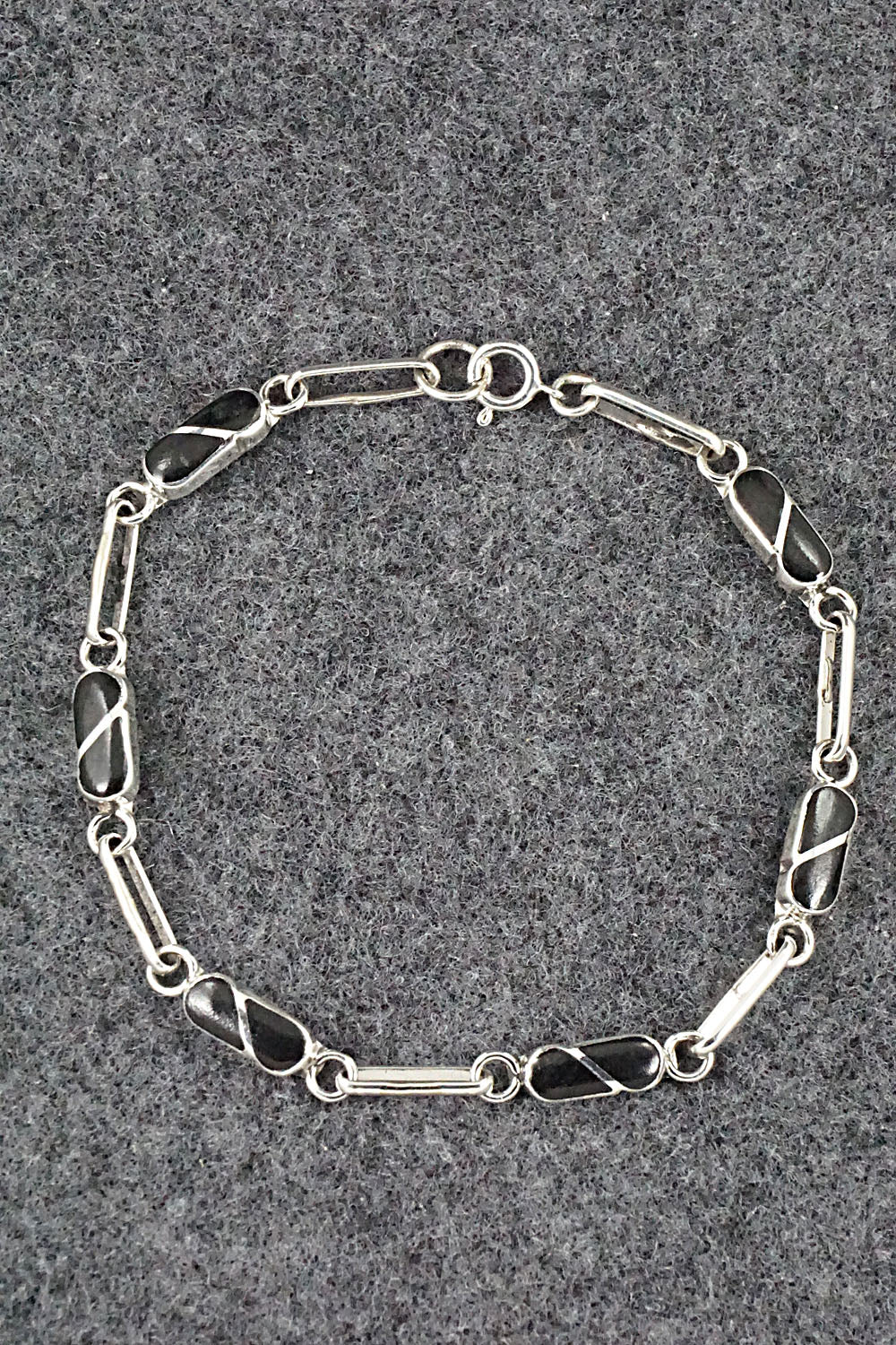 Onyx & Sterling Silver Link Bracelet - Gina Dosedo