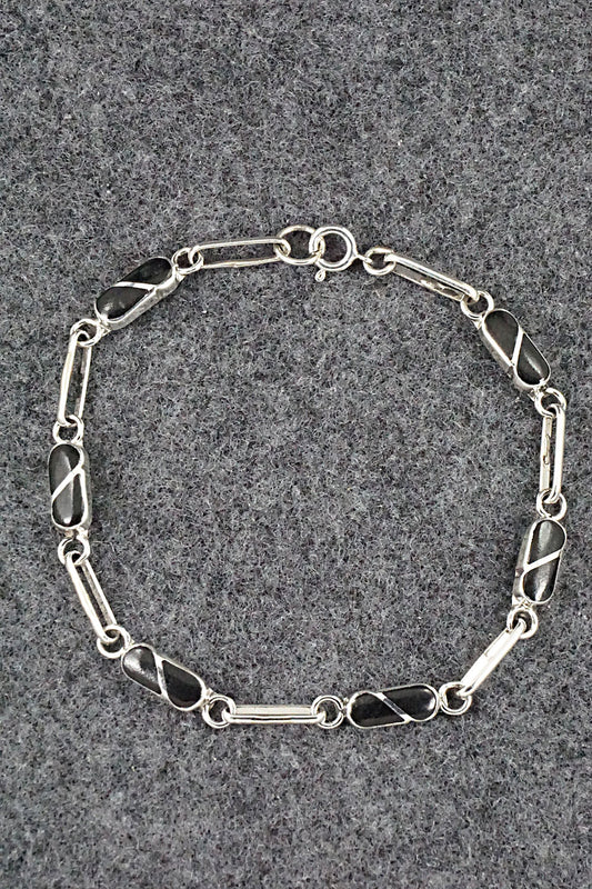 Onyx & Sterling Silver Link Bracelet - Gina Dosedo