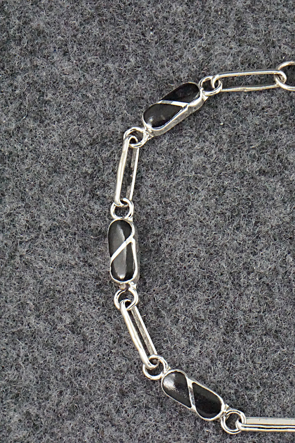 Onyx & Sterling Silver Link Bracelet - Gina Dosedo