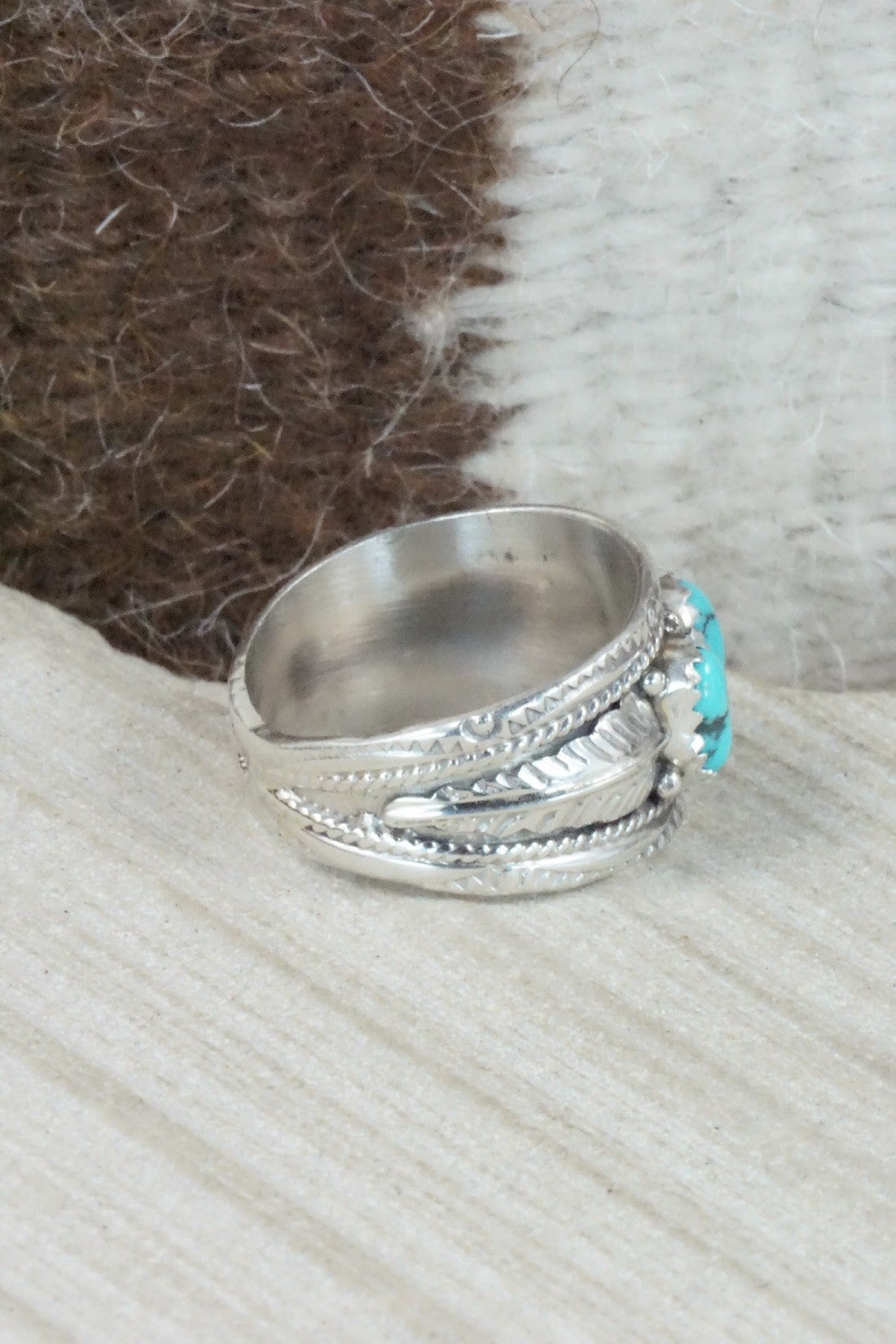 Turquoise Sterling Silver Ring - Betty Begay - Size 10.25