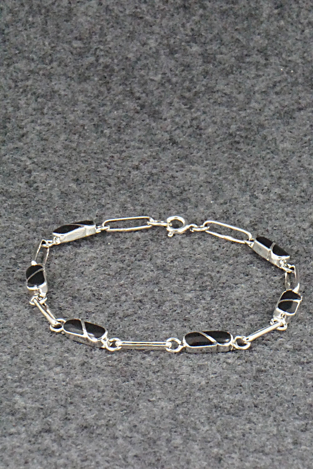 Onyx & Sterling Silver Link Bracelet - Gina Dosedo