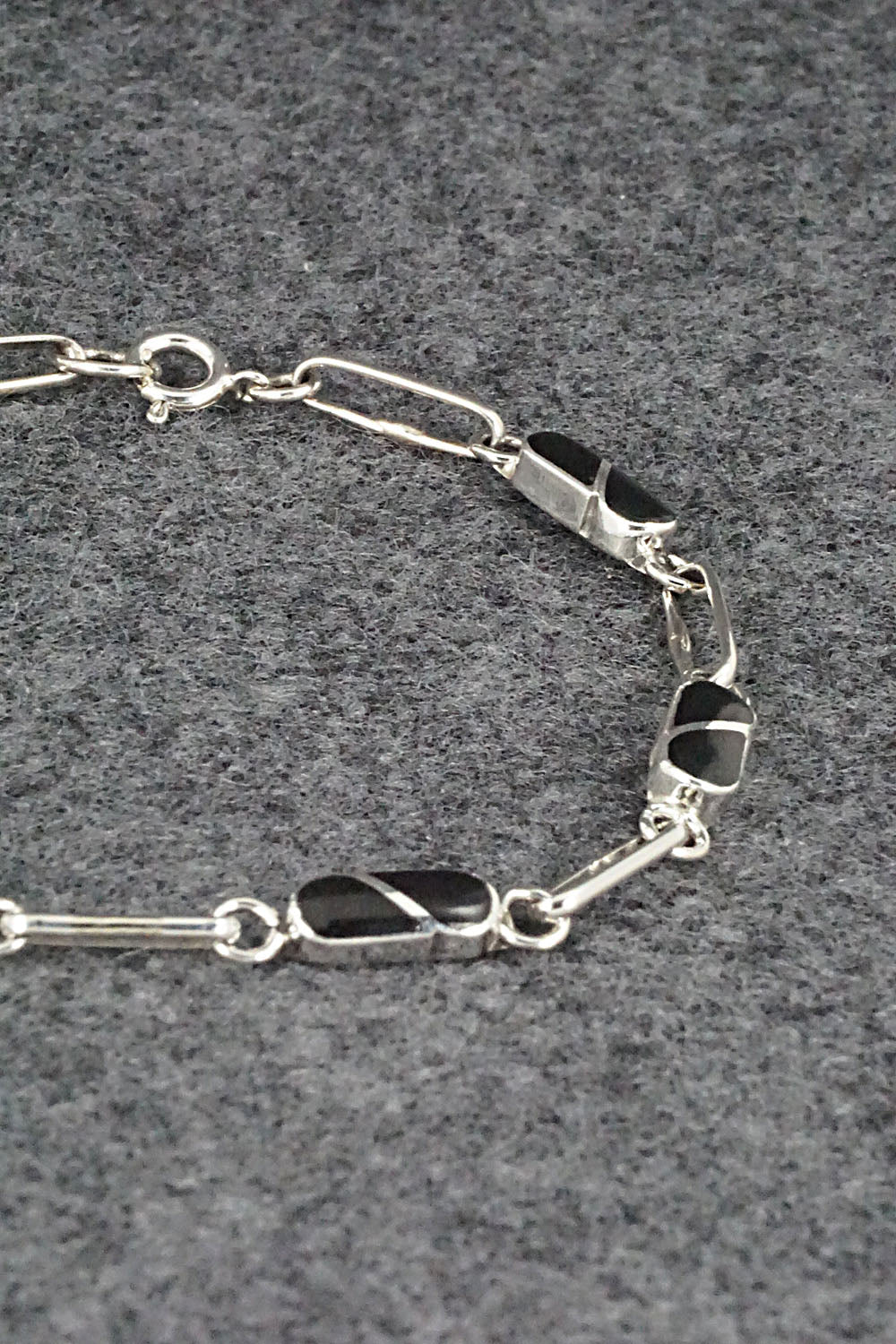 Onyx & Sterling Silver Link Bracelet - Gina Dosedo