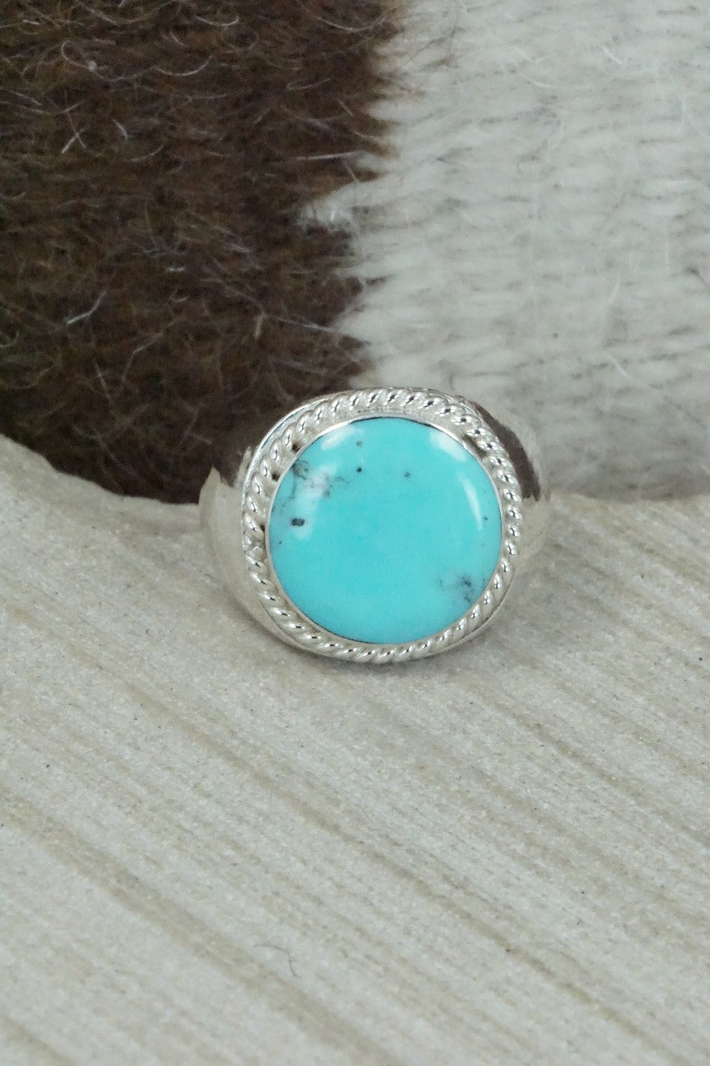 Turquoise & Sterling Silver Ring - Arlen Quetawki Jr. - Size 9.75