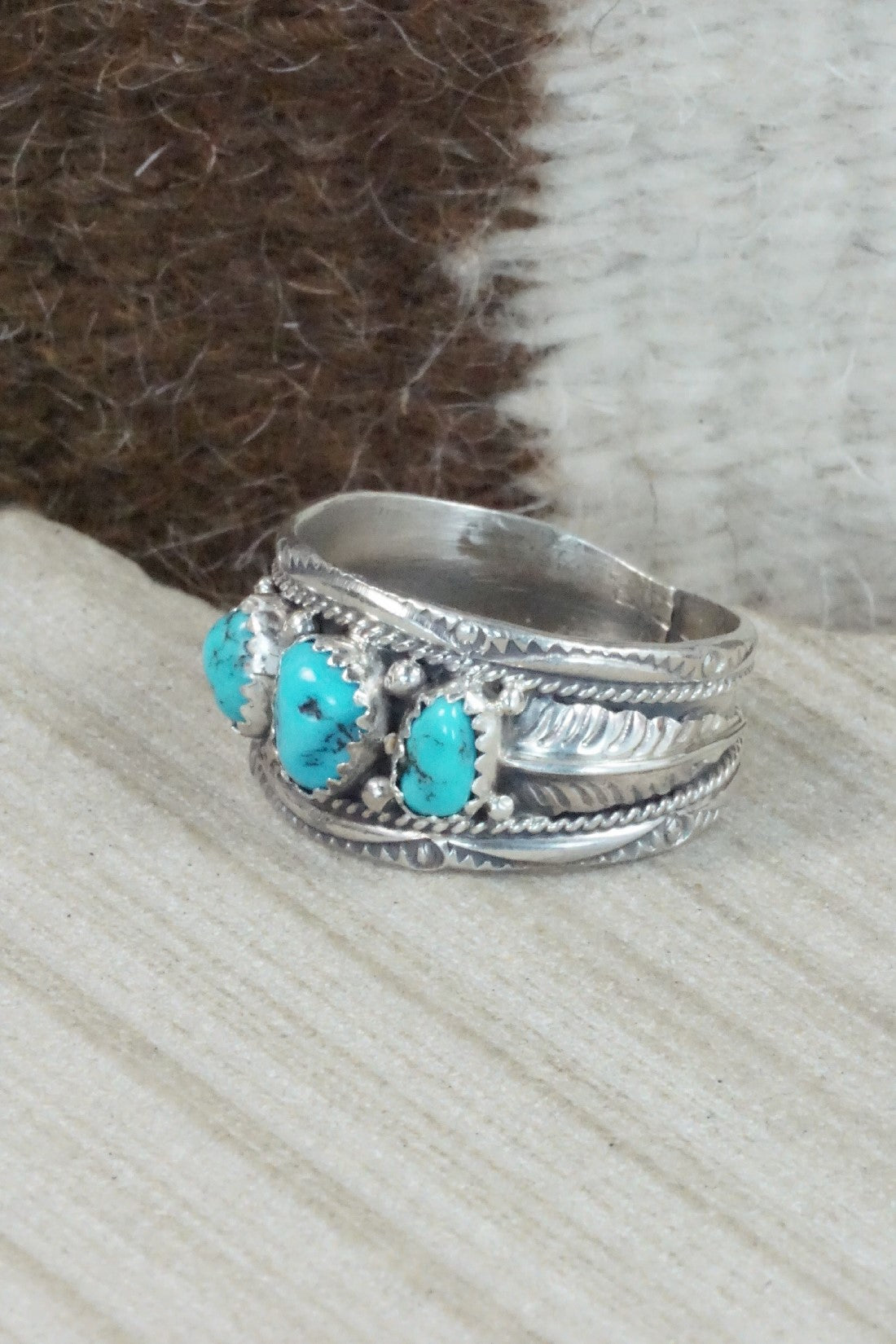 Turquoise Sterling Silver Ring - Betty Begay - Size 13.5