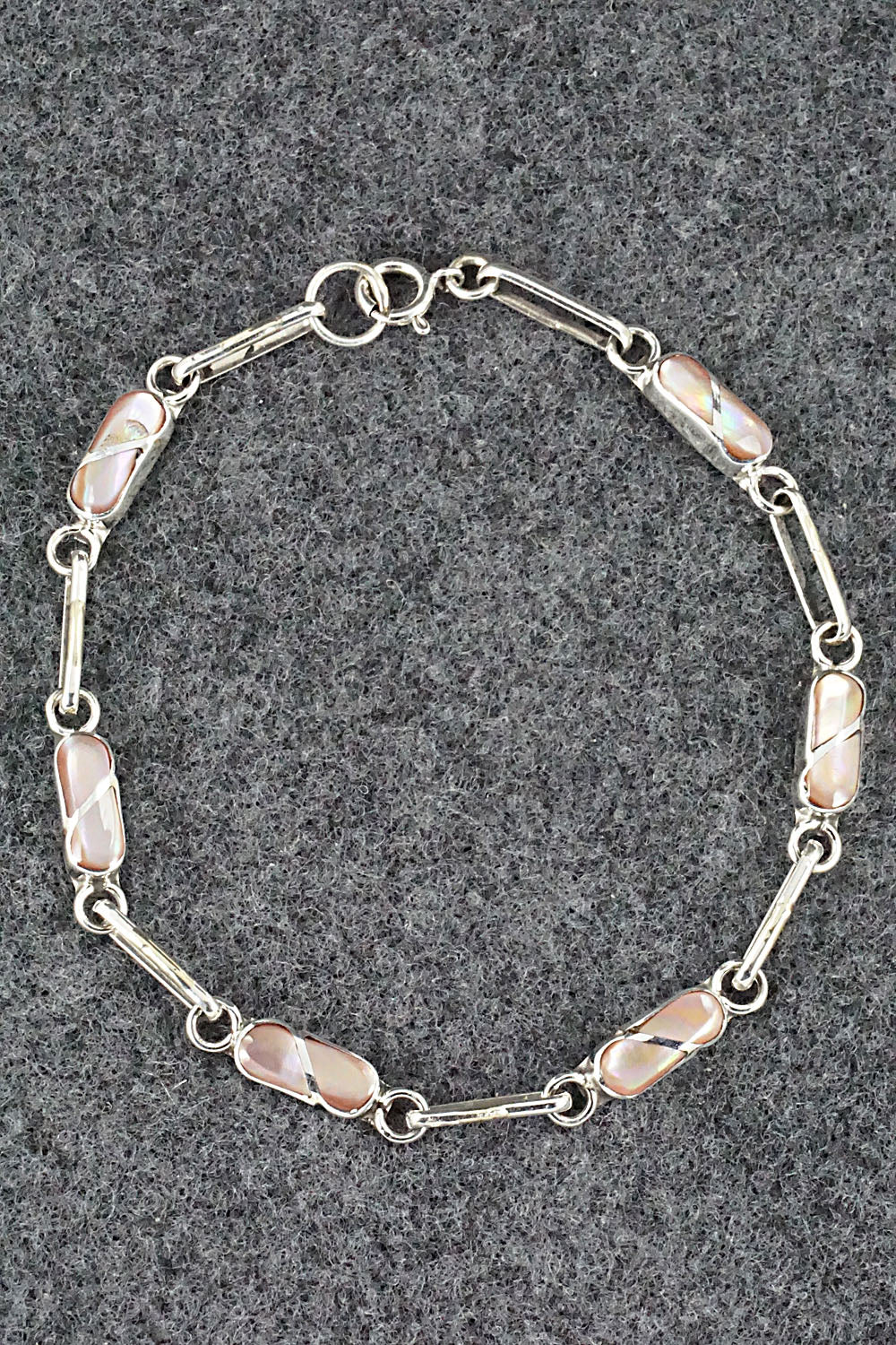 Mother of Pearl & Sterling Silver Link Bracelet - Gina Dosedo