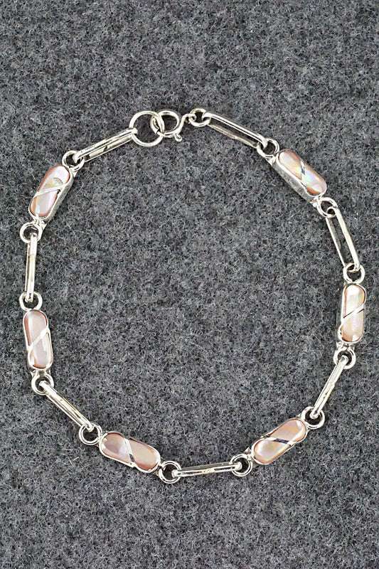 Mother of Pearl & Sterling Silver Link Bracelet - Gina Dosedo
