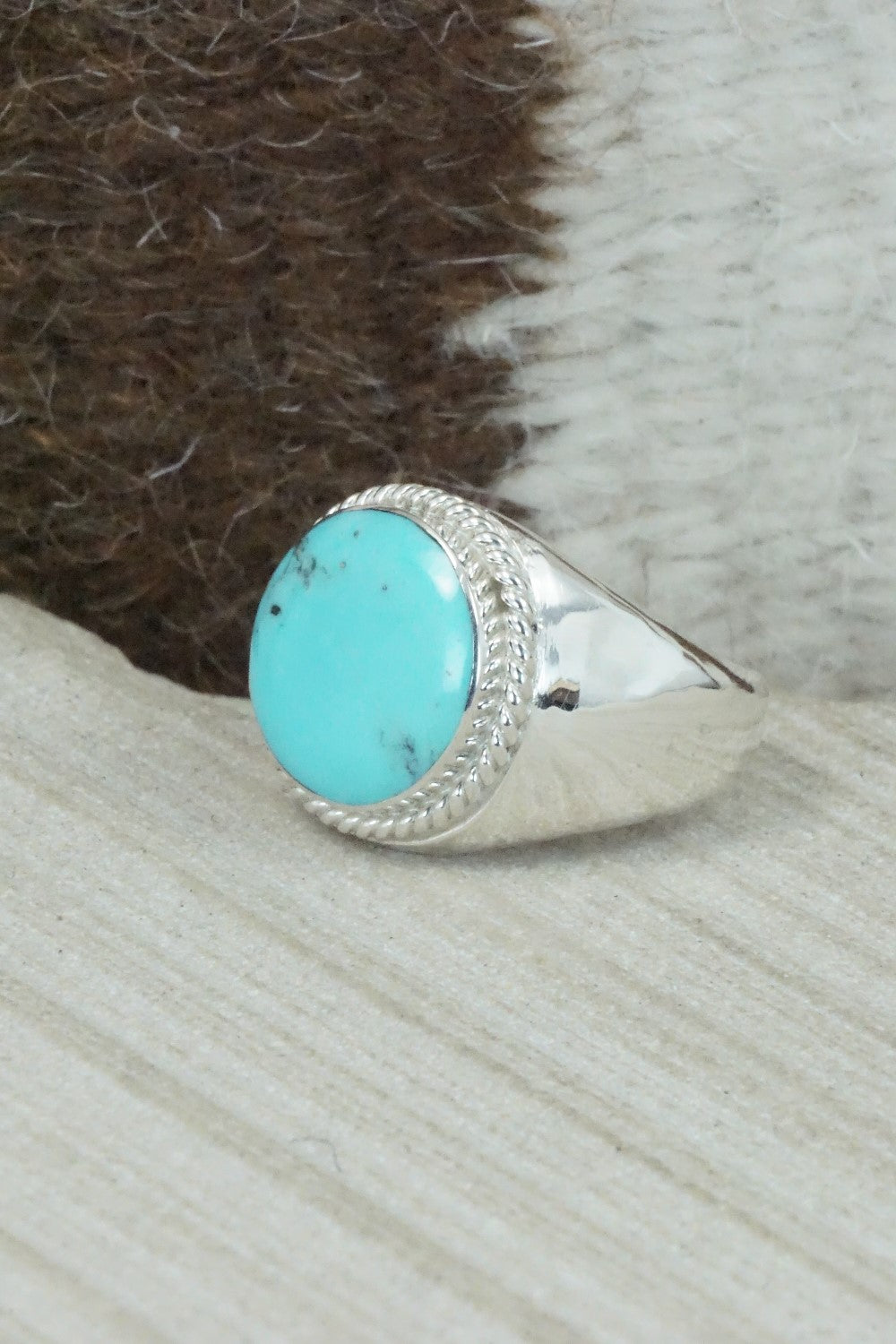 Turquoise & Sterling Silver Ring - Arlen Quetawki Jr. - Size 9.75