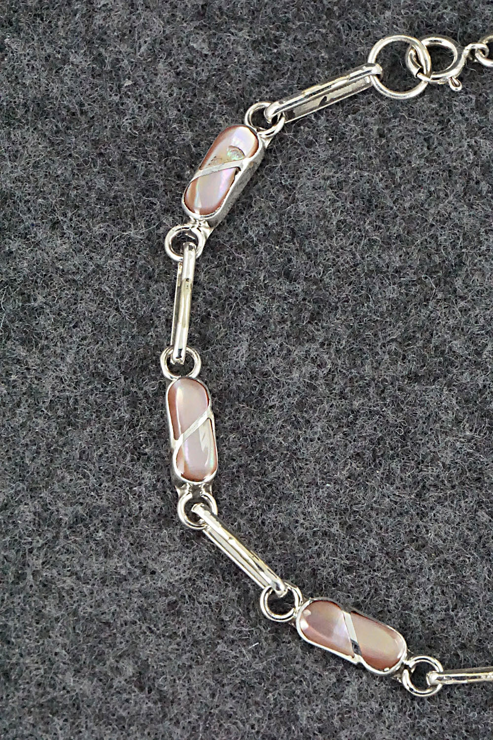 Mother of Pearl & Sterling Silver Link Bracelet - Gina Dosedo