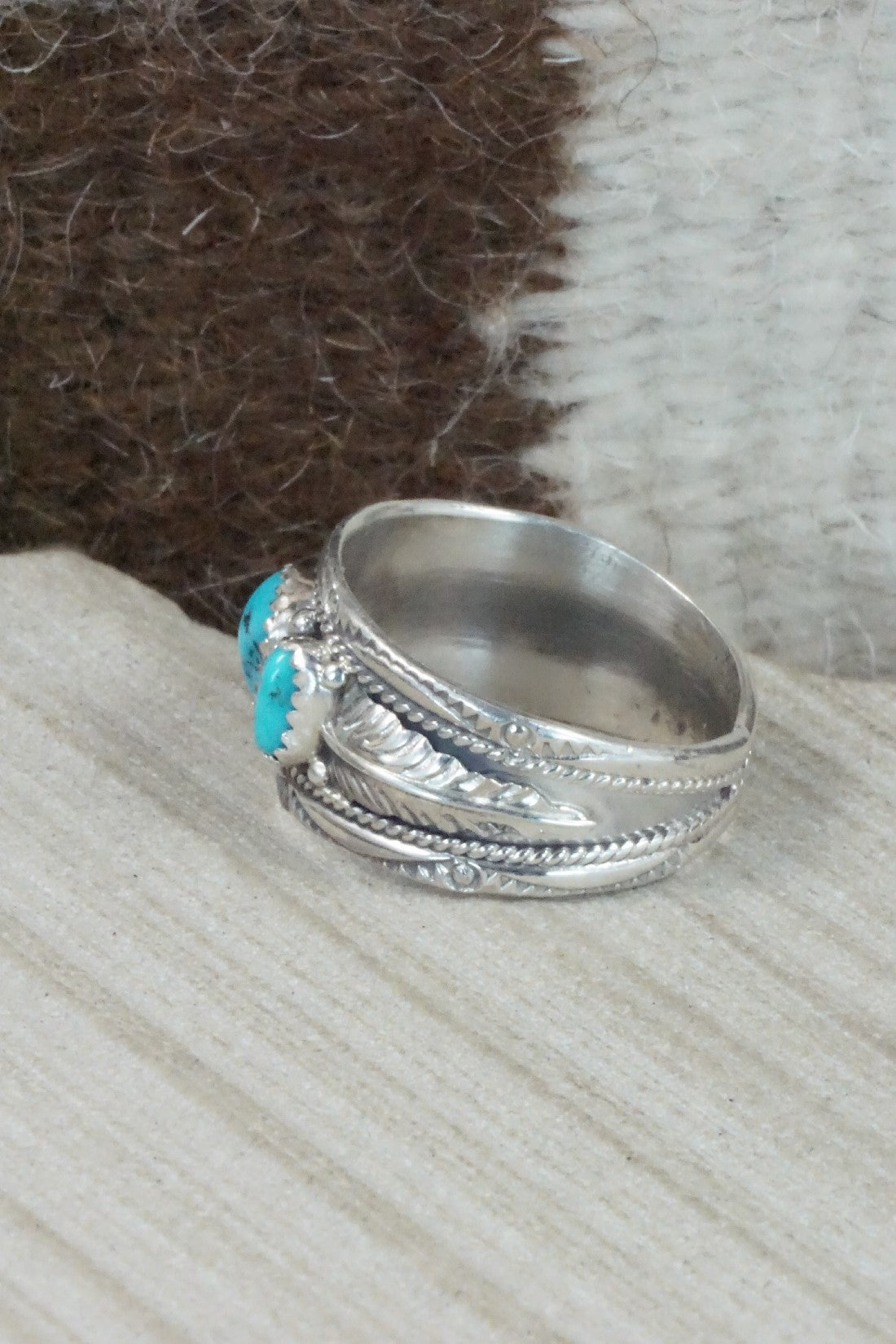 Turquoise Sterling Silver Ring - Betty Begay - Size 13.5