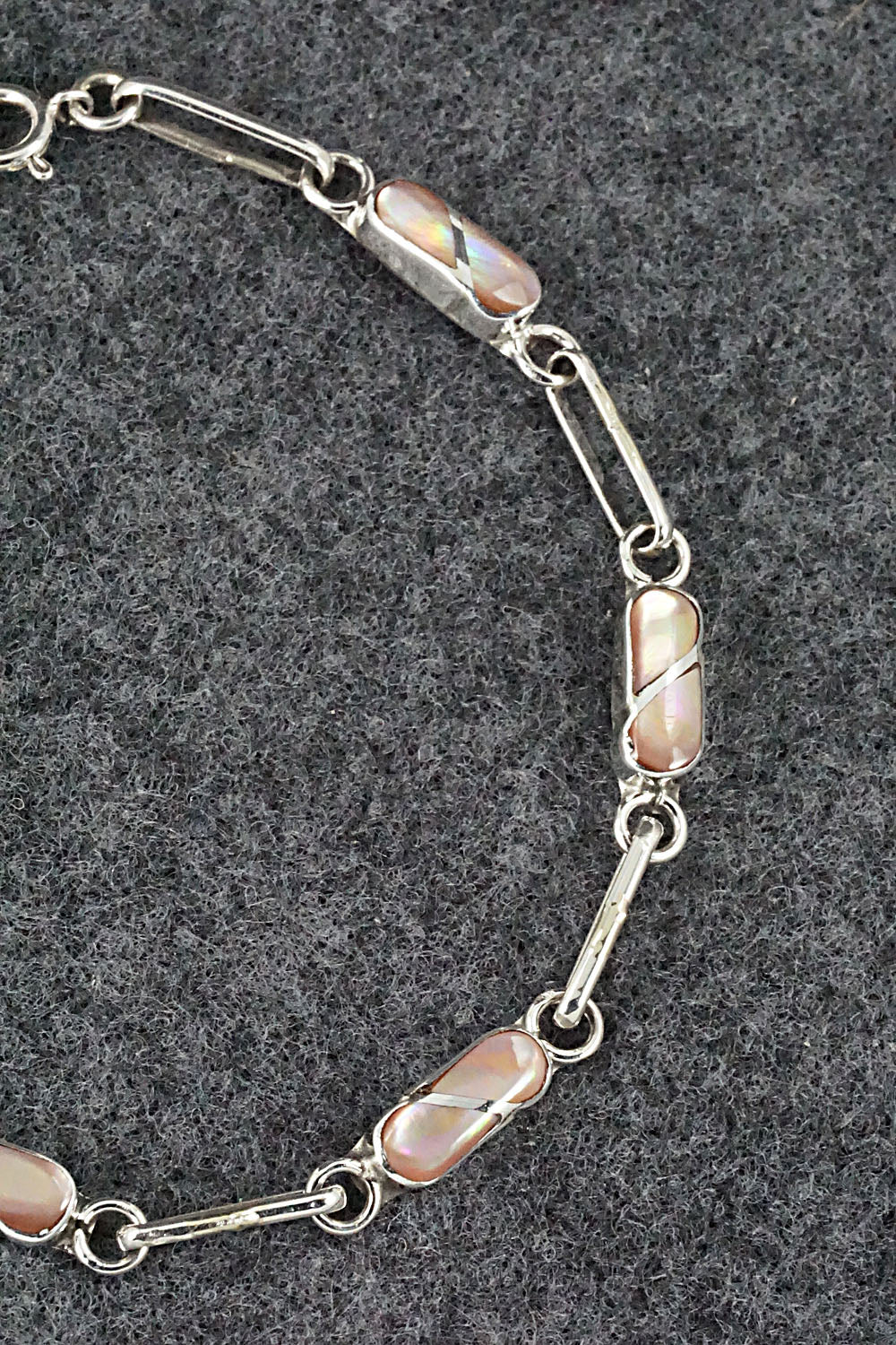 Mother of Pearl & Sterling Silver Link Bracelet - Gina Dosedo