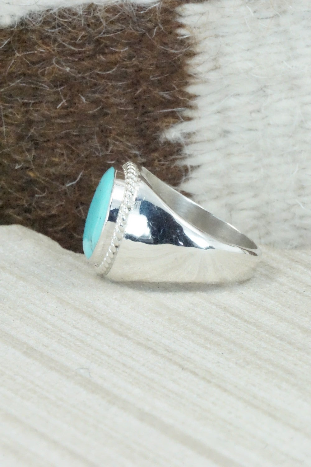 Turquoise & Sterling Silver Ring - Arlen Quetawki Jr. - Size 9.75