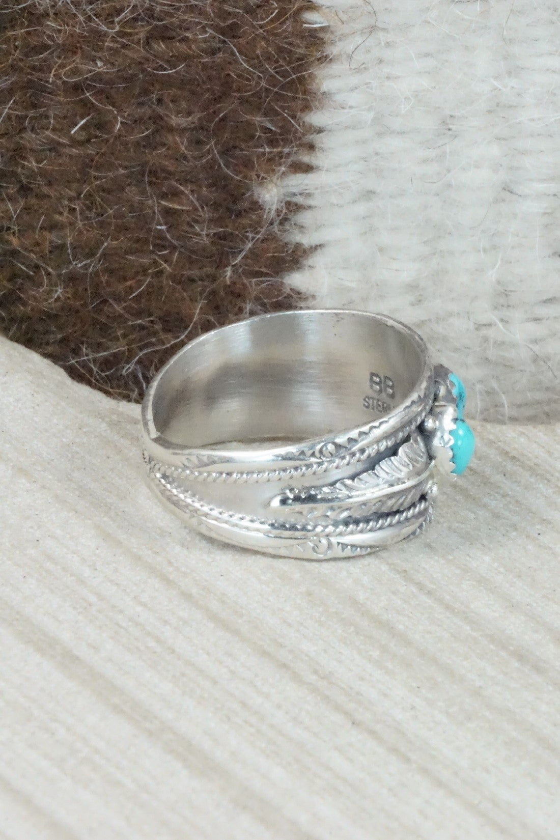 Turquoise Sterling Silver Ring - Betty Begay - Size 13.5
