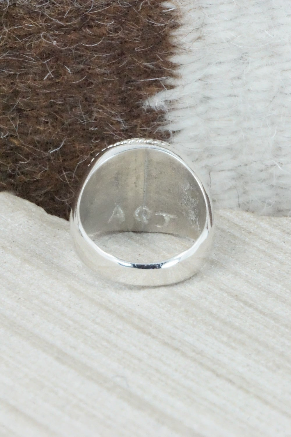 Turquoise & Sterling Silver Ring - Arlen Quetawki Jr. - Size 9.75