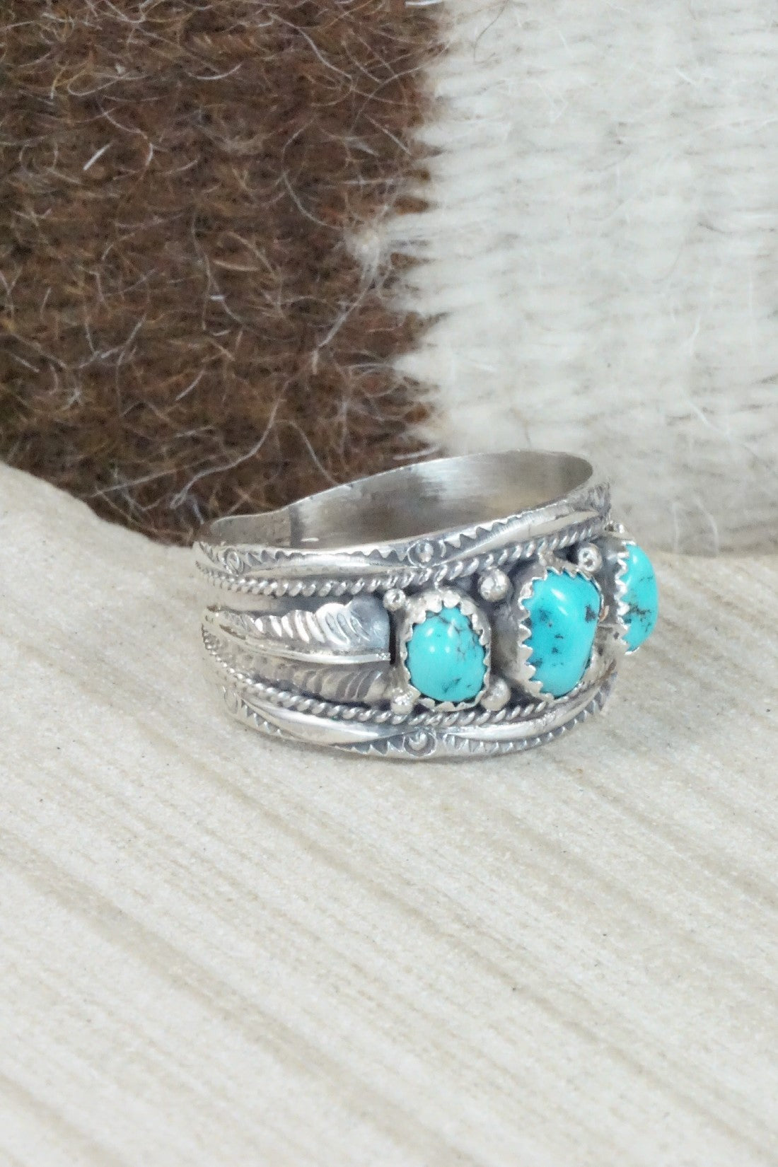 Turquoise Sterling Silver Ring - Betty Begay - Size 13.5