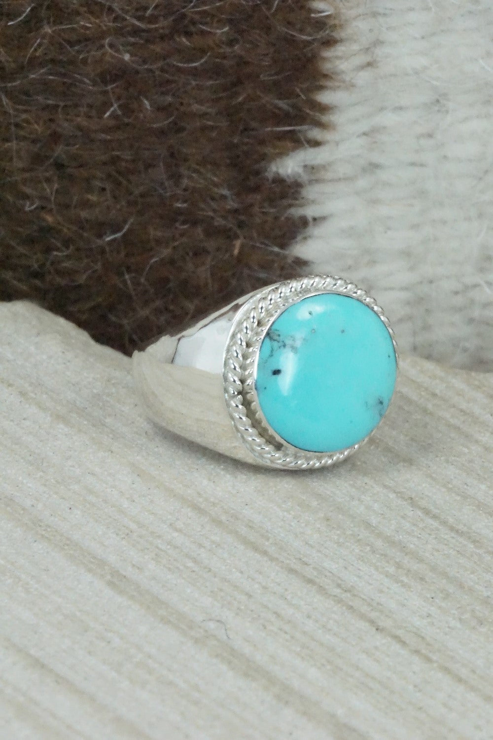 Turquoise & Sterling Silver Ring - Arlen Quetawki Jr. - Size 9.75