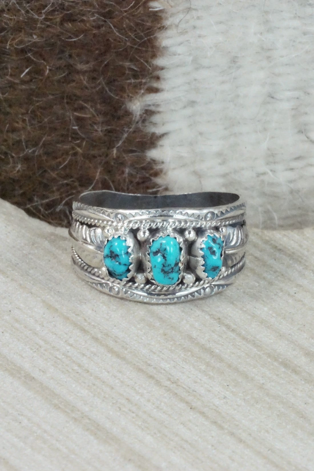 Turquoise & Sterling Silver Ring - Betty Begay - Size 14.5