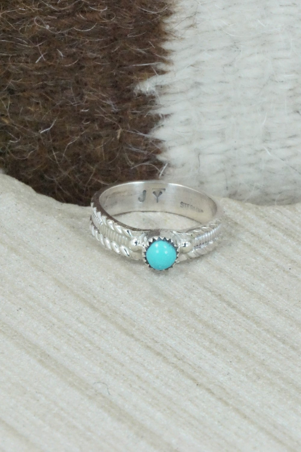 Turquoise & Sterling Silver Ring - Joanita Yatsatee - Size 7.5