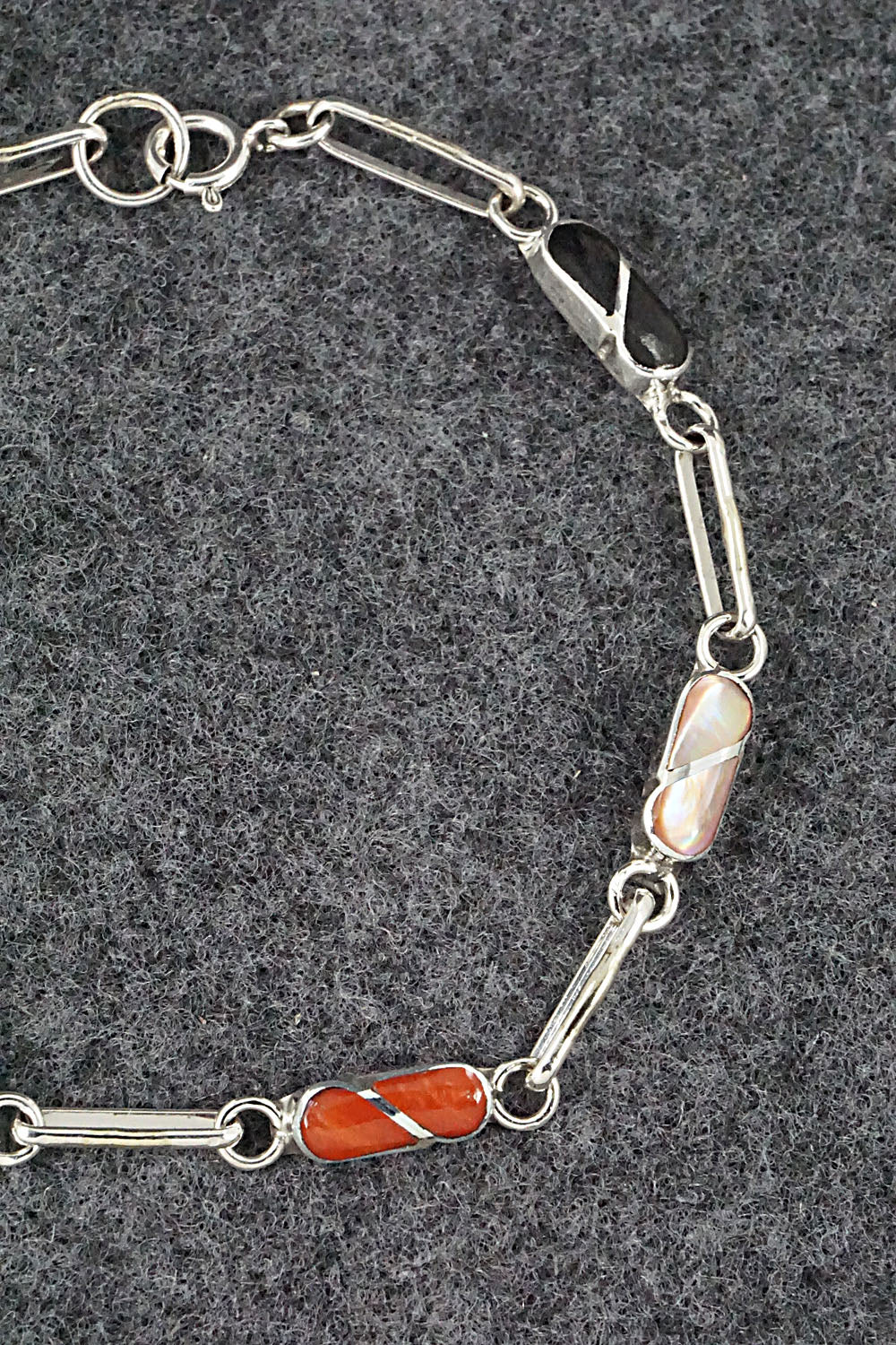 Multi Stone & Sterling Silver Link Bracelet - Gina Dosedo