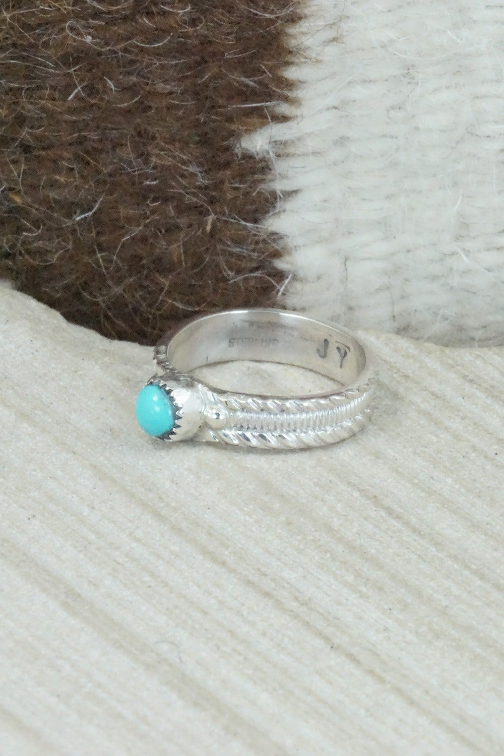 Turquoise & Sterling Silver Ring - Joanita Yatsatee - Size 8